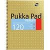 Pukka Pad Notebook Metallic Vellum A4+ Ruled Spiral Bound Cardboard Hardback Brown Perforated 120 Pages Pack of 3