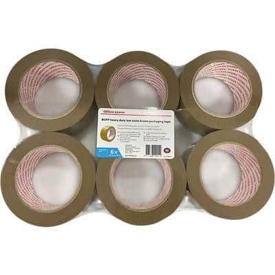Office Depot Heavy Duty Packaging Tape 48 mm x 100 m Brown Pack of 6