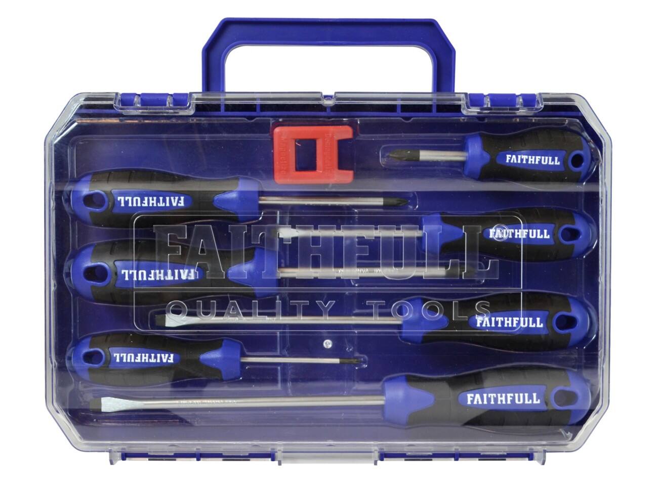 Faithfull Soft Grip Screwdriver Set SL/PH/PZ Pack of 8