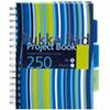 Pukka Pad Project Book A5 Ruled Spiral Bound PP (Polypropylene) Hardback Assorted Perforated 250 Pages Pack of 3