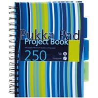 Pukka Pad A5 Wirebound Assorted Poly Cover Project Book Ruled 250 Pages Pack of 3