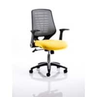 Dynamic Tilt & Lock Task Operator Chair Folding Arms Relay Black Back, Senna Yellow Seat Without Headrest