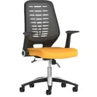 Dynamic Tilt & Lock Task Operator Chair Folding Arms Relay Black Back, Senna Yellow Seat Without Headrest