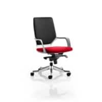 Dynamic Knee Tilt Visitor Chair Fixed Arms Xenon Black Back, Bergamot Cherry Seat, White Frame Without Headrest Medium Back