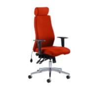 Dynamic Independent Seat & Back Posture Chair Tabasco Red Fabric Height Adjustable Arms Onyx With Headrest High Back