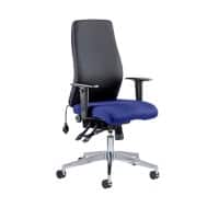 Dynamic Independent Seat & Back Posture Chair Height Adjustable Arms Onyx Black Back, Stevia Blue Seat Without Headrest High Back