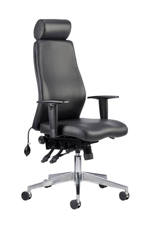 dynamic Onyx Ergo Posture Chair Basic Tilt Bonded leather Height-Adjustable Armrest Black 135 kg Onyx 610 x 670 x 1,400 mm