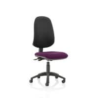 Dynamic Independent Seat & Back Task Operator Chair Without Arms Eclipse Plus XL III Black Back, Tansy Purple Seat Without Headrest High Back
