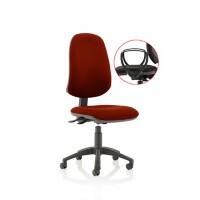 Dynamic Independent Seat & Back Task Operator Chair With Red Fabric Loop Arms Eclipse Plus XL Without Headrest High Back