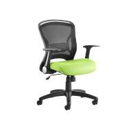 Dynamic Tilt & Lock Task Operator Chair Folding Arms Zeus Black Back, Myrrh Green Seat Without Headrest Medium Back