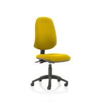 Dynamic Independent Seat & Back Task Operator Chair With Yellow Fabric Without Arms Eclipse Plus XL Without Headrest High Back