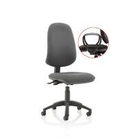 Dynamic Independent Seat & Back Task Operator Chair With Charcoal Grey Fabric Loop Arms Eclipse Plus XL Without Headrest High Back