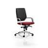 Dynamic Knee Tilt Visitor Chair Fixed Arms Xenon Black Back, Ginseng Chilli Seat, White Shell Without Headrest Medium Back