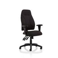 Task Office Chair Esme Black Fabric With Triple Lever Mechanism And Height Adjustable Arms