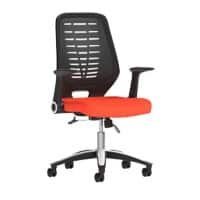 Dynamic Tilt & Lock Task Operator Chair Folding Arms Relay Black Back, Tabasco Red Seat Without Headrest Medium Back