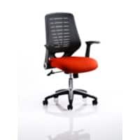Dynamic Tilt & Lock Task Operator Chair Folding Arms Relay Black Back, Tabasco Red Seat Without Headrest Medium Back