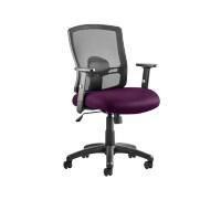 Dynamic Basic Tilt Task Operator Chair Height Adjustable Arms Portland Black Back, Tansy Purple Seat Without Headrest Medium Back