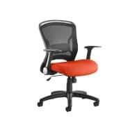 Dynamic Tilt & Lock Task Operator Chair Folding Arms Zeus Black Back, Tabasco Red Seat, Black Frame Without Headrest Medium Back