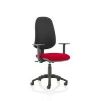 Dynamic Independent Seat & Back Task Operator Chair Height Adjustable Arms Eclipse Plus XL Black Back, Bergamot Cherry Seat Without Headrest High Back