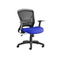 Dynamic Tilt & Lock Task Operator Chair Folding Arms Zeus Black Back, Stevia Blue Seat, Black Frame Without Headrest Medium Back