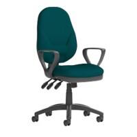 Dynamic Independent Seat & Back Task Operator Chair With Green Fabric Loop Arms Eclipse Plus XL Without Headrest High Back