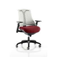 Dynamic Synchro Tilt Task Operator Chair Height Adjustable Arms Flex White Back, Ginseng Chilli Seat, Black Frame Without Headrest Medium Back