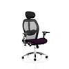 Dynamic Basic Tilt Executive Chair Height Adjustable Arms Sanderson II Black Back, Tansy purple Seat With Headrest High Back