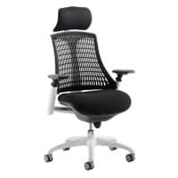 Dynamic Synchro Tilt Task Operator Chair Height Adjustable Arms Flex White Frame With Headrest Medium Back