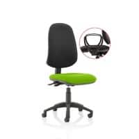 Dynamic Independent Seat & Back Task Operator Chair Black Fabric Loop Arms Eclipse Plus XL Myrrh Green Seat Without Headrest High Back