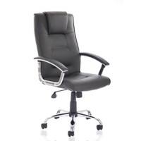 Dynamic Tilt & Lock Executive Chair Fixed Arms Thrift Black Seat With Headrest Medium Back