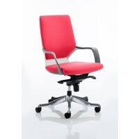 Dynamic Knee Tilt Visitor Chair Fixed Arms Xenon White Back, Bergamot Cherry Seat Without Headrest Medium Back
