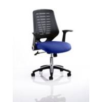 Dynamic Tilt & Lock Task Operator Chair Folding Arms Relay Black Back, Stevia Blue Seat Without Headrest Medium Back