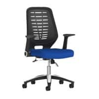 Dynamic Tilt & Lock Task Operator Chair Folding Arms Relay Black Back, Stevia Blue Seat Without Headrest Medium Back