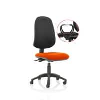 Dynamic Independent Seat & Back Task Operator Chair Loop Arms Eclipse Plus XL Black Back, Tabasco red Seat Without Headrest High Back