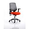 Dynamic Tilt & Lock Task Operator Chair Folding Arms Relay Silver Back, Tabasco Red Seat Without Headrest Medium Back