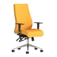 Dynamic Independent Seat & Back Posture Chair With Yellow Fabric Height Adjustable Arms Onyx Without Headrest High Back