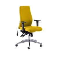 Dynamic Independent Seat & Back Posture Chair With Yellow Fabric Height Adjustable Arms Onyx Without Headrest High Back