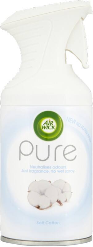 Air Wick Pure Soft Cotton Air Freshener Spray Subtle and Delicate Fragrance Odour Neutralising 250ml