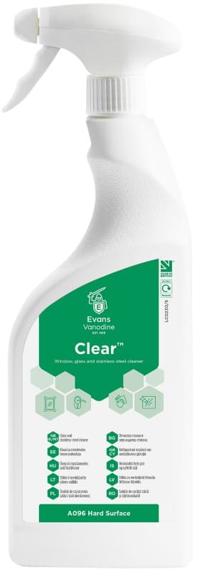 Evans Vanodine Window and Glass Cleaner Clear 750ml Pack of 6