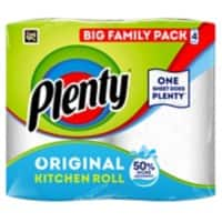 Plenty Original Kitchen Roll 2 Ply 8441014 4 Rolls of 100 Sheets