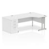 Dynamic Corner Right Hand Desk White MFC Cantilever Leg Grey Frame Impulse 2030/1200 x 800/600 x 730mm