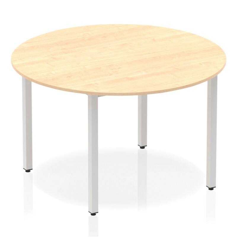 dynamic Impulse Conference Table Circular Maple 4 Metal legs 1,200 (W) x 1,200 (D) x 740 (H) mm MFC (Melamine Faced Chipboard)