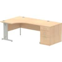 Dynamic Corner Left Hand Desk Maple MFC Cable Managed Cantilever Leg Grey Frame Impulse 2030/1200 x 800/600 x 730mm