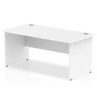 Dynamic Rectangular Office Desk White MFC Panel End Leg White Frame Impulse 1800 x 800 x 730mm