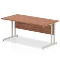 Dynamic Rectangular Straight Desk Walnut MFC Cantilever Leg Grey Frame Impulse 1600 x 800 x 730mm