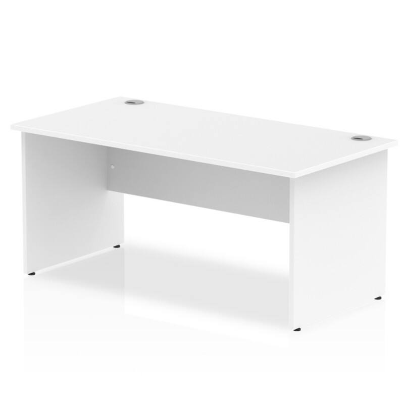 dynamic Impulse Office Desk Rectangular White Base panel 1,600 (W) x 800 (D) x 730 (H) mm MFC (Melamine Faced Chipboard)