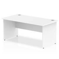 Dynamic Rectangular Office Desk White MFC Panel End Leg White Frame Impulse 1600 x 800 x 730mm