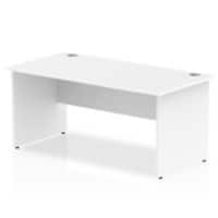 Dynamic Rectangular Office Desk White MFC Panel End Leg White Frame Impulse 1600 x 800 x 730mm