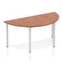 dynamic Impulse Conference Table Semi-circular Walnut 4 Metal legs 1,600 (W) x 800 (D) x 740 (H) mm MFC (Melamine Faced Chipboard)