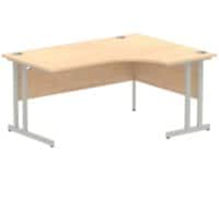 Dynamic Corner Right Hand Crescent Desk Maple MFC Cantilever Leg Grey Frame Impulse 1600/1200 x 600/800 x 730mm